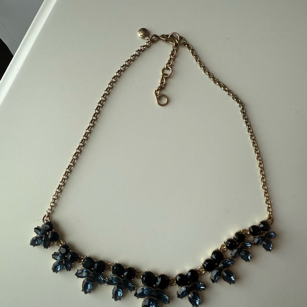 USED JCREW Elegant Gold and Blue Necklace